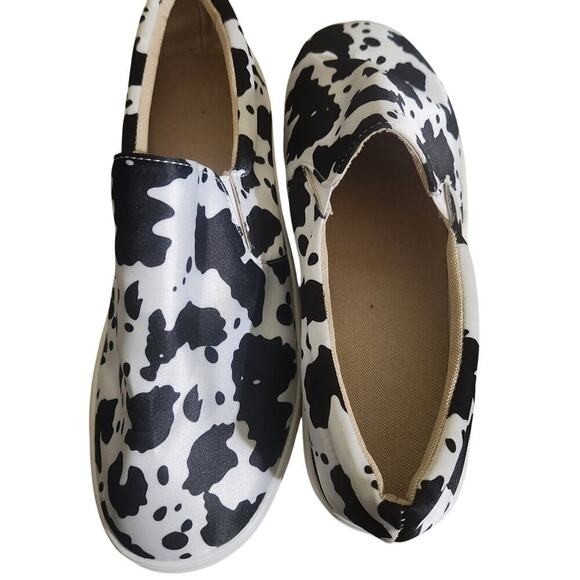 Source Unknown Shoes - Cow Print Slip On's Women's 11 Moo NWOT Comfort
